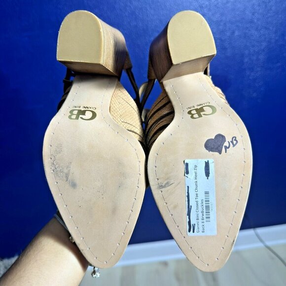 Gianni Bini Wrapped-Up Leather Cut Out Booties Sz 8 casual - Picture 7 of 7